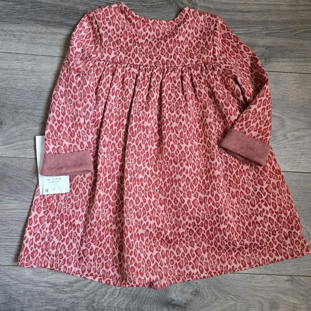 Bonnie Jean Red Leopard Dress Toddler Girl 2T NWT Long Sleeve Animal Print